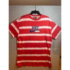 Nike Tie Dye Striped T-Shirt Red White Graphic Logo 1972 XL